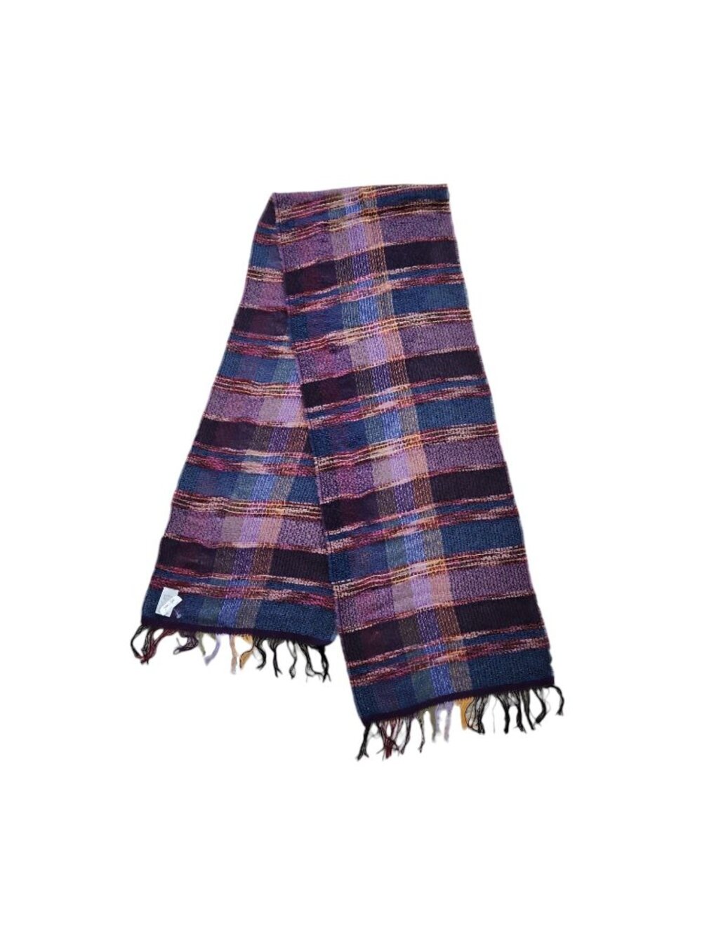 Echo Wool Mohair Acrylic Blend Scarf Shawl Woven Plaid Made in Italy